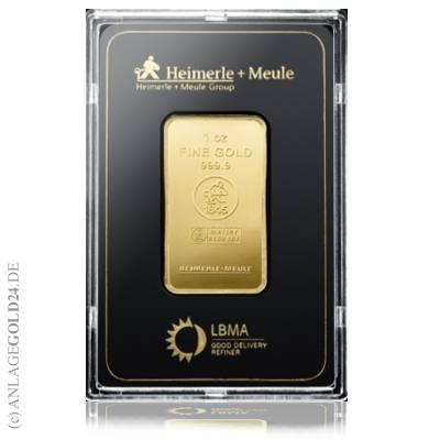 1 Unze Goldbarren Heimerle Meule Goldmünzen Silbermünzen